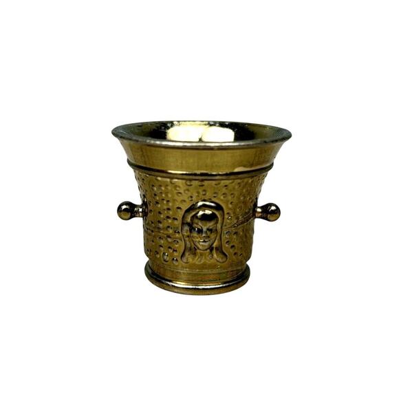 Miniature Dollhouse Mortar Ice Bucket Trashcan Dollhouse Furniture Bronze Color - Picture 1 of 12